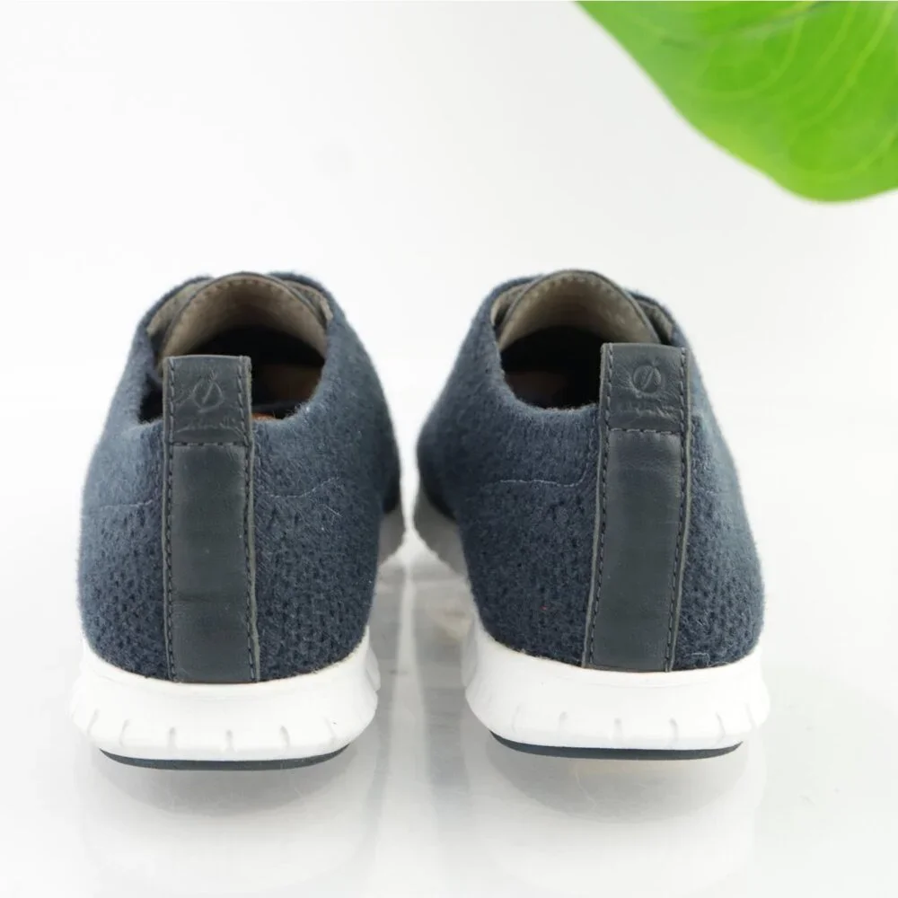 Cole Haan‎ Womens Zerogrand Oxford Sneakers Size 8 Navy Blue Knit Wingtip Shoes